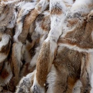 Rabbit Fur Throw - Brindle & White (Queen)