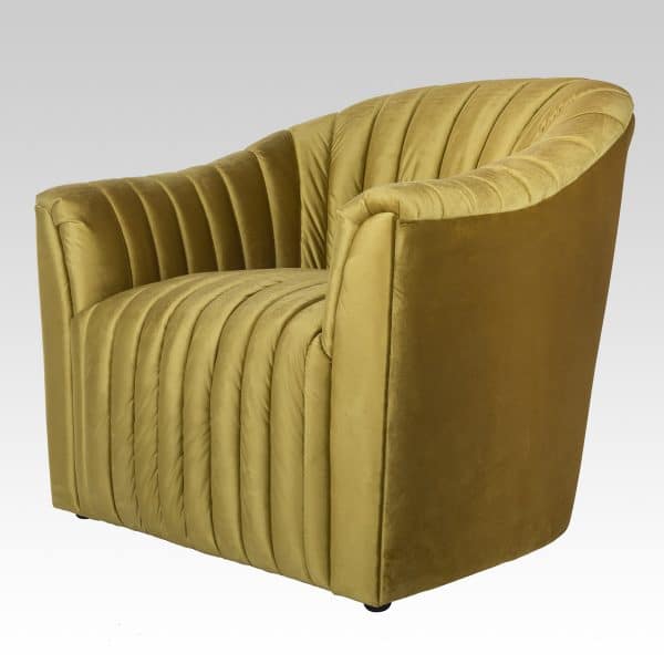 ribbed tub chair   electric gold   side