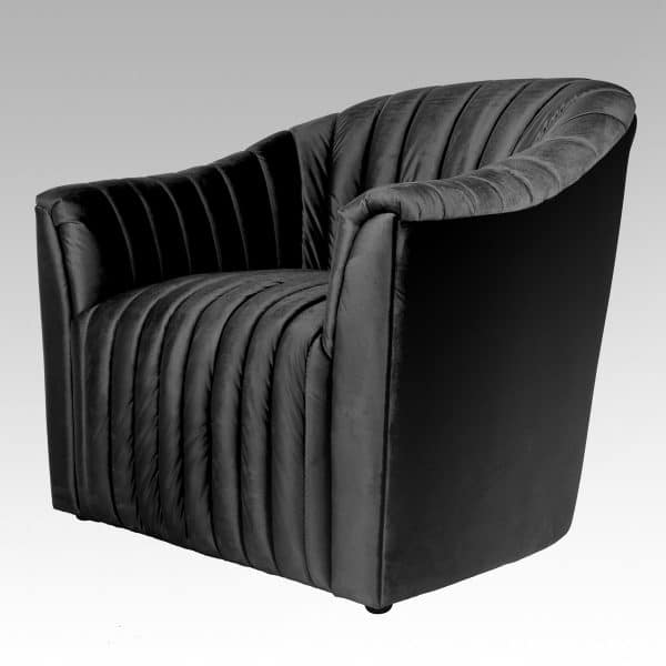 ribbed tub chair   midnight black   side