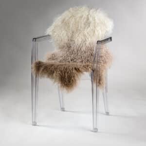 Tibetan Sheepskin Chair Mocha Ombre